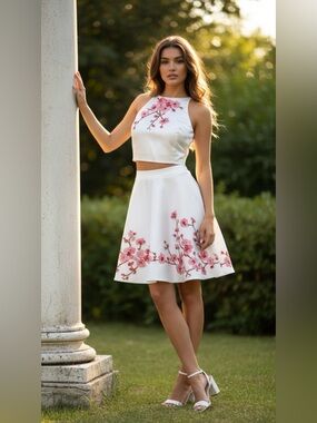 Blush Prom by Alexia Womens Embroidered 2 Piece Skirt/Top Outfit Size 10 NWT
